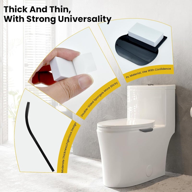 UBANU Self Adhesive Toilet Lid Cover Lifter, Avoid Touching Sticky Toilet Seat Lifter Handle for Home, Hotel, Office, Restaurant White (3 Pieces) - Image 4